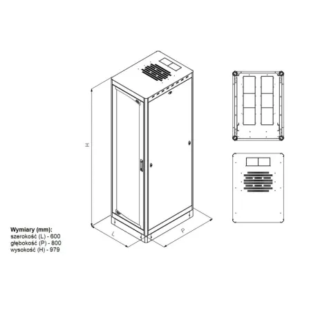 Szafa Rack 19 20u 600x800 Drzwi Szklane